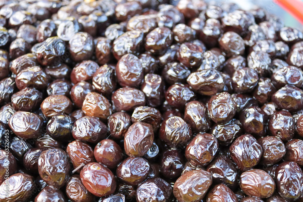 Black olives on the market Black olives on the market