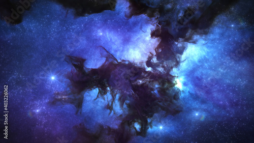Cosmos Background with Colorful Nebula Clouds and Stars. Galaxy Astronomy image Showing an Interstellar Celestial View of Outer Space beyond the Milky Way. photo