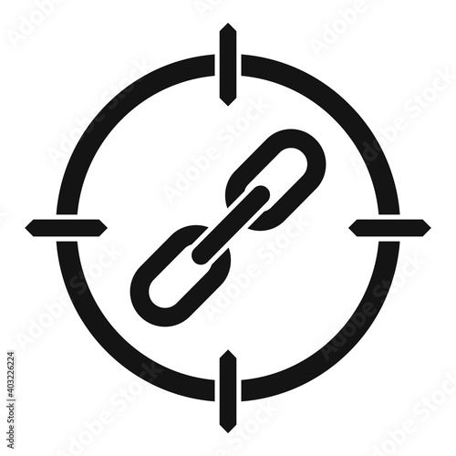 Aim backlink strategy icon. Simple illustration of aim backlink strategy vector icon for web design isolated on white background