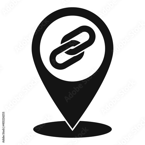 Backlink strategy pin map icon. Simple illustration of backlink strategy pin map vector icon for web design isolated on white background