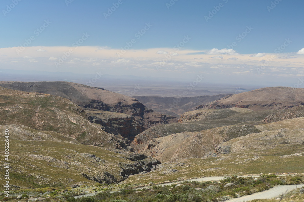 Swartbergpass, Südafrika, Blick in die Große Karoo