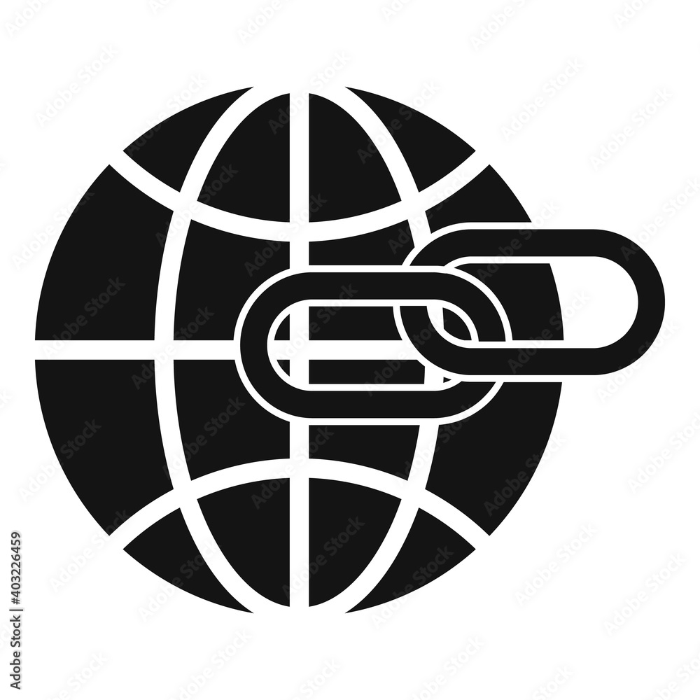 Global links strategy icon. Simple illustration of global links strategy vector icon for web design isolated on white background Global links strategy icon. Simple illustration of global links strategy vector icon for web design isolated on white background