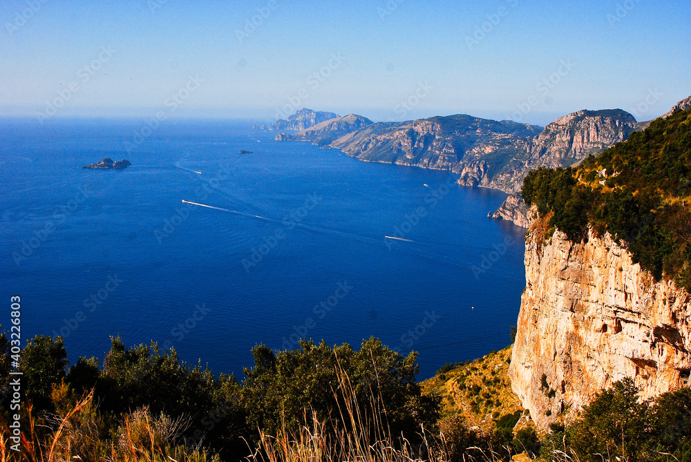 Path of the God in Sorrentine Peninsula in south Italy Campania region