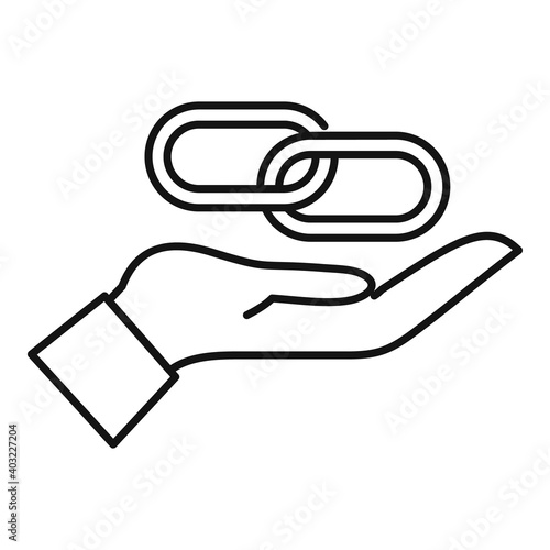 Care backlink icon. Outline care backlink vector icon for web design isolated on white background