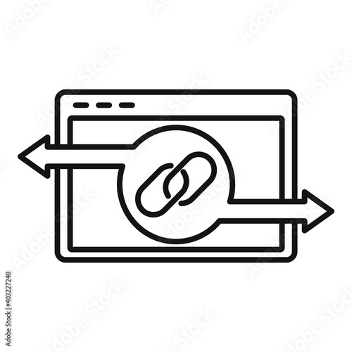 Web backlink strategy icon. Outline web backlink strategy vector icon for web design isolated on white background