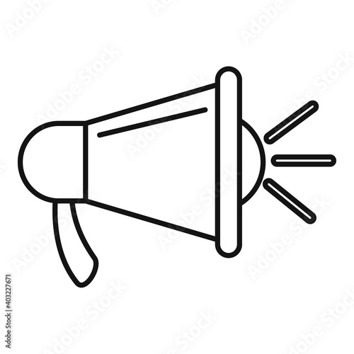 Megaphone links strategy icon. Outline megaphone links strategy vector icon for web design isolated on white background