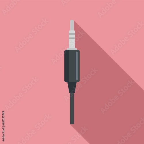 Audio plug icon. Flat illustration of audio plug vector icon for web design