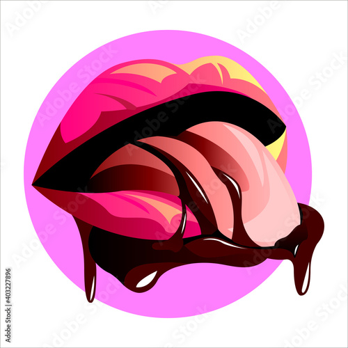 Vector lips in gradient style