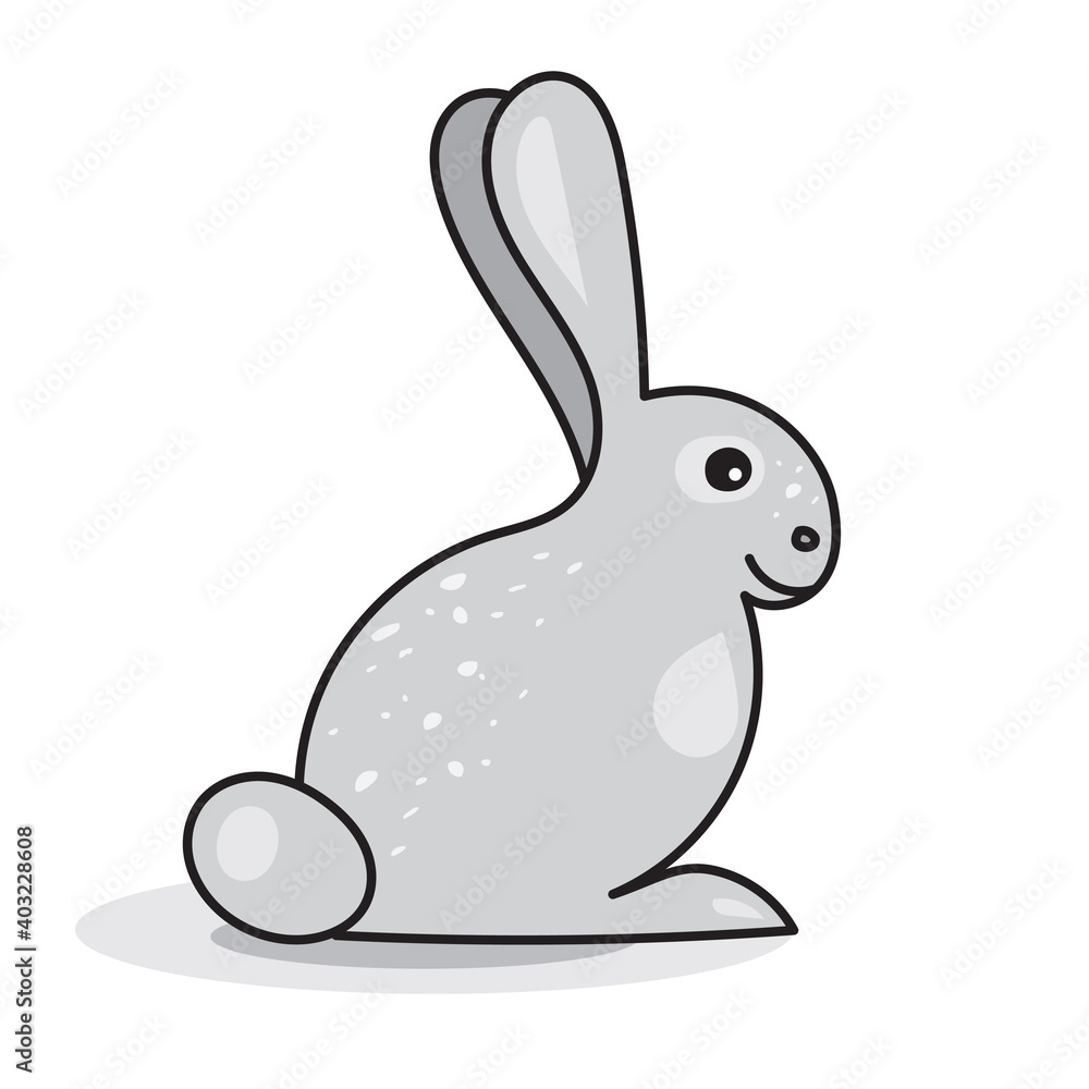 Obraz premium Sweet rabbit drawn in a simple style