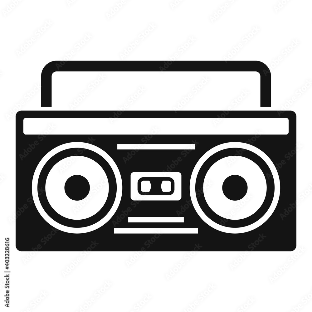 Boombox icon. Simple illustration of boombox vector icon for web design isolated on white background Boombox icon. Simple illustration of boombox vector icon for web design isolated on white background