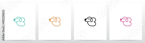 Letter Shaped Dog Letter Logo Design C