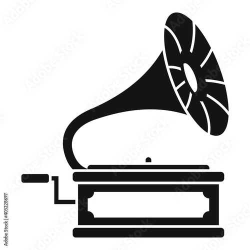 Gramophone icon. Simple illustration of gramophone vector icon for web design isolated on white background