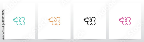 Letter Shaped Dog Letter Logo Design K