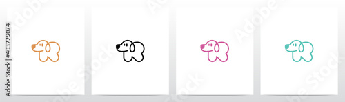 Letter Shaped Dog Letter Logo Design R