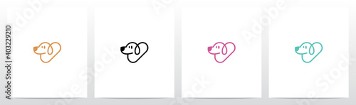 Letter Shaped Dog Letter Logo Design V