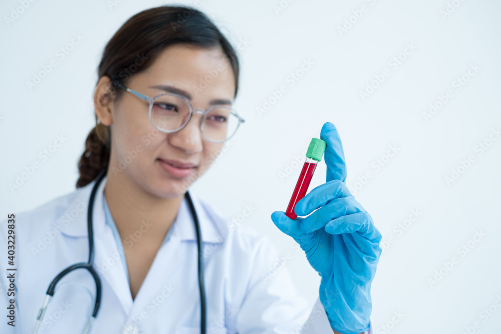 Professional doctors perform tests from samples of blood tests to diagnose virus infections analysis and sampling of infectious diseases, medical concepts, and health care Professional doctors perform tests from samples of blood tests to diagnose virus infections analysis and sampling of infectious diseases, medical concepts, and health care
