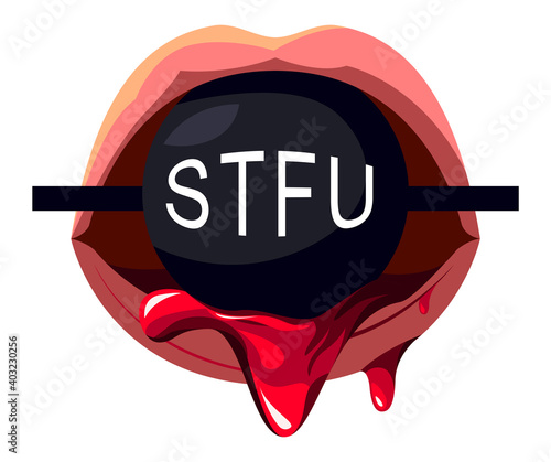 Vector lips in garphic style