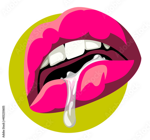 Vector lips in graphic style