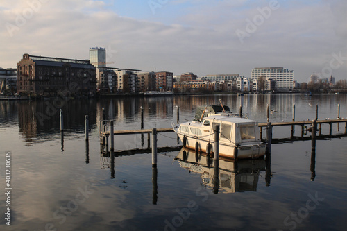 Winter in Berlin; Blick von der Zillepromenade über den Rummelsburger See nach Stralau photo