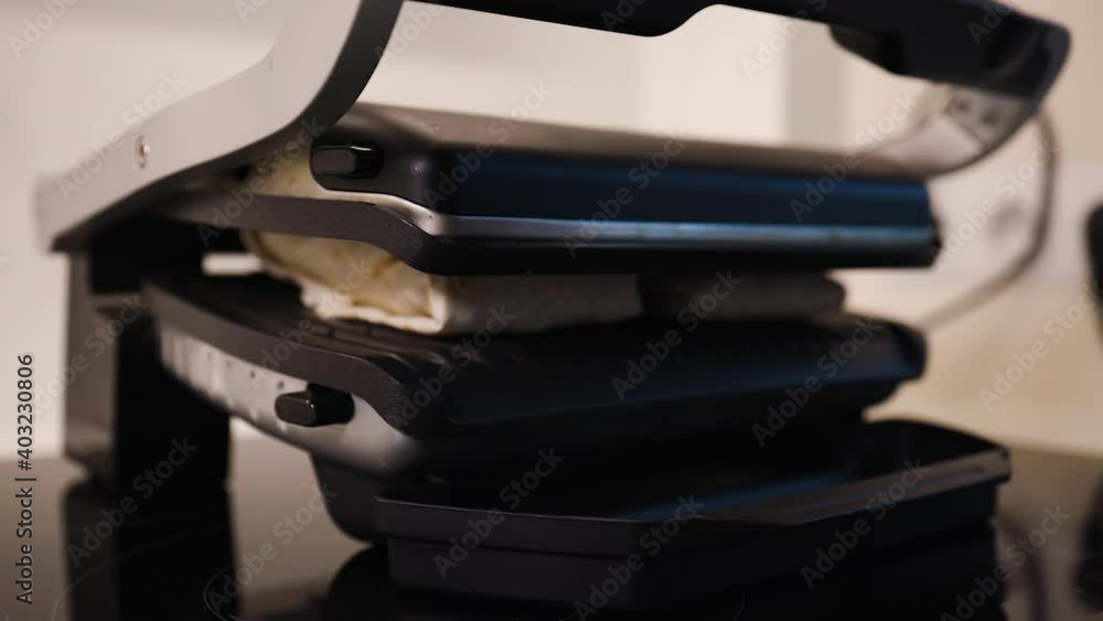 Orbit close view of kebab grill cooking food Orbit close view of kebab grill cooking food