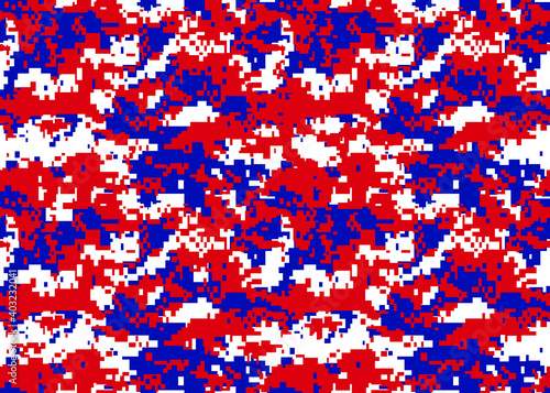 camouflage background red white blue