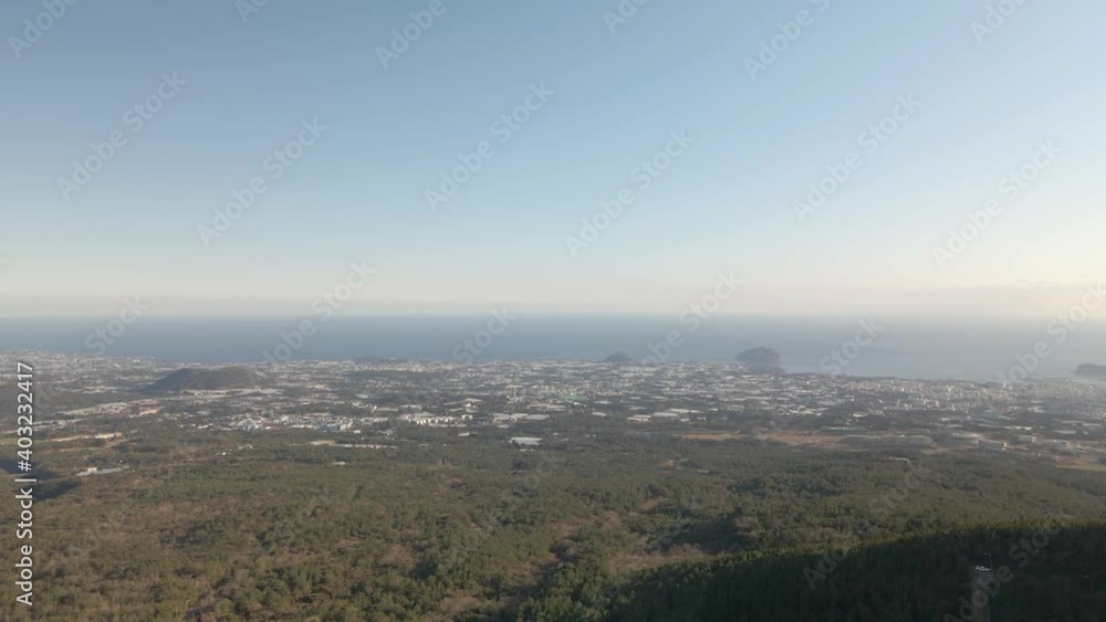 Aerial View of Southern Coast of Hallasan, Jeju. Aerial View of Southern Coast of Hallasan, Jeju.