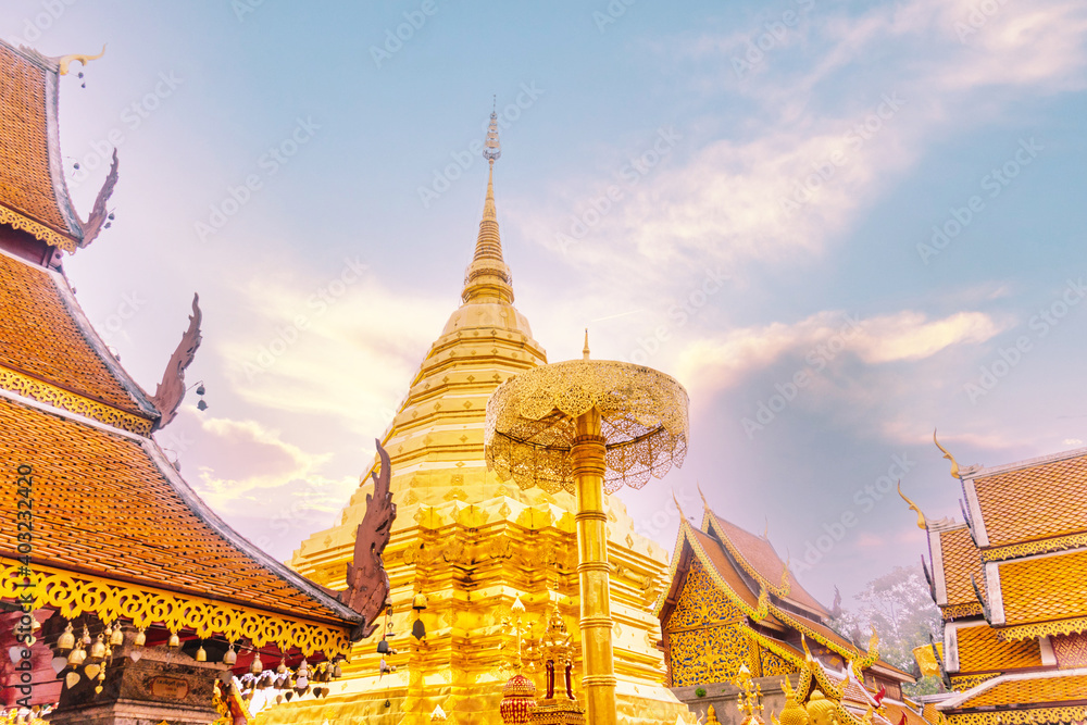 Fototapeta premium Wat Phra That Doi Suthep of Chiang Mai, Thailand.