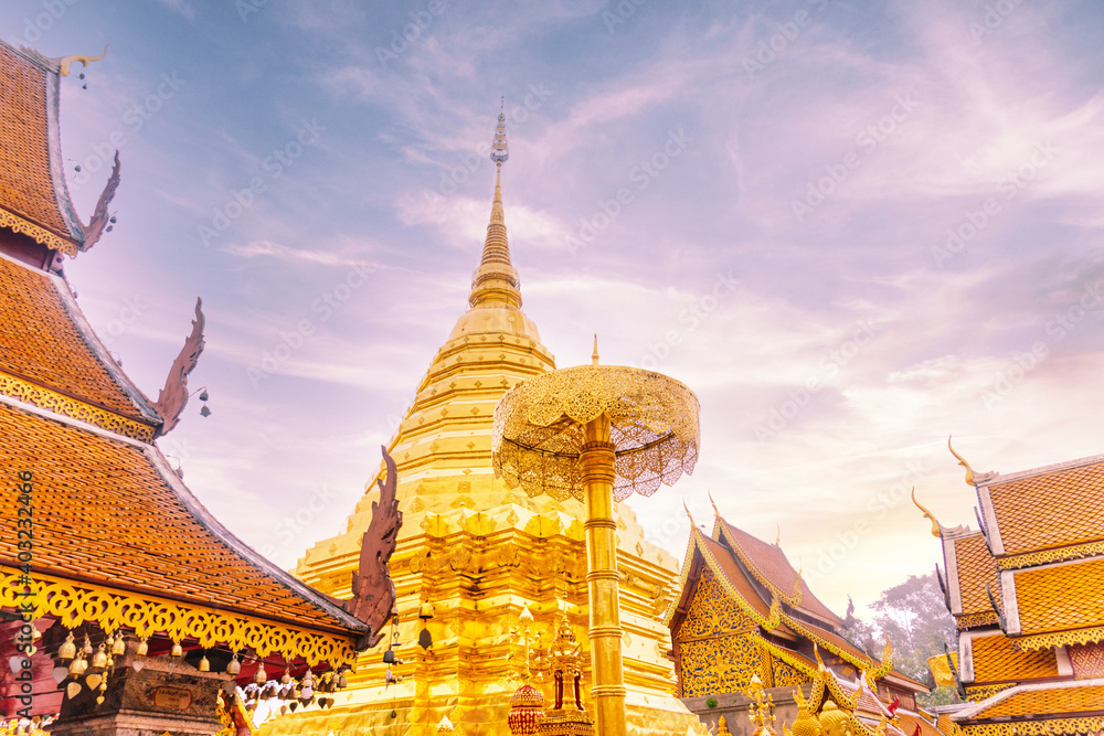 Fototapeta premium Wat Phra That Doi Suthep of Chiang Mai, Thailand.
