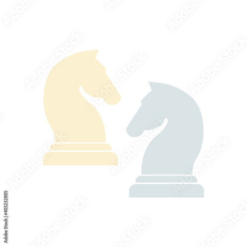 Chess piece icons. Smart board game elements. Chess pastel colors silhouettes vector illustration isolated on white