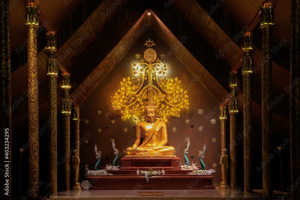 Sirindhorn Wararam Temple (Phu Prao Temple), Ubon Ratchathani, Thailand. Generality in Thailand ,and kind of art decorated in Buddhist church, temple pavilion ,temple hall .