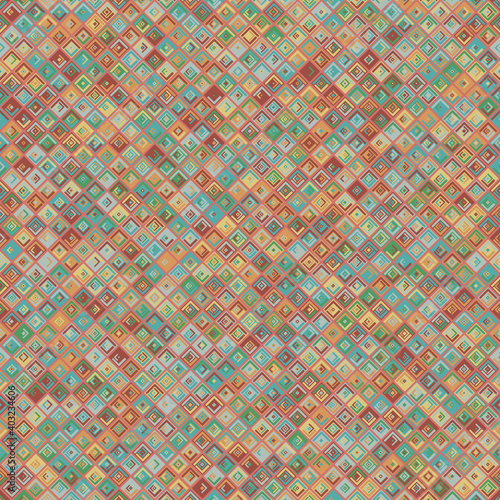 Abstract geometric randomly colored mosaic seamless vector pattern. Unisex surface print design for fabrics, stationery, backgrounds, textiles, texturing, scrapbook paper, gift wrap, and packaging.