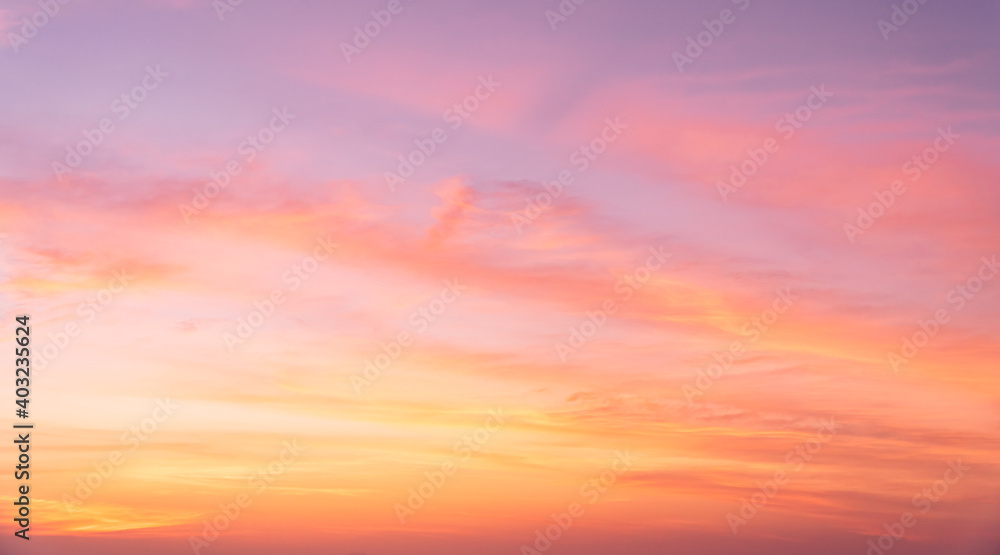 beautiful sunset sky background in the evening
