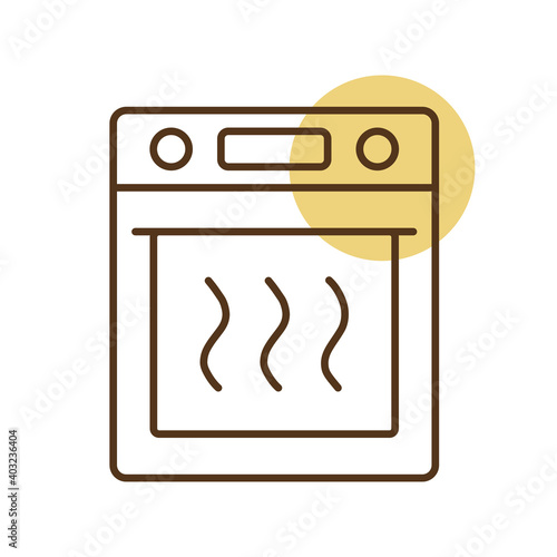 Electric oven vector kitchen icon