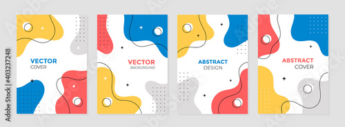 Set of abstract creative artistic templates. Universal cover Designs for Annual Report, Brochures, Flyers, Presentations, Leaflet, Magazine.