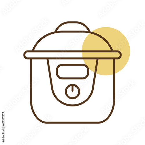 Slow cooking crock pot vector icon