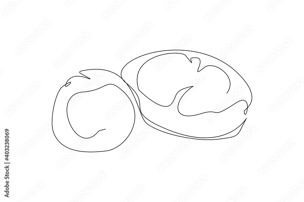 Continuous line drawing whole healthy organic potatoes for farm logo