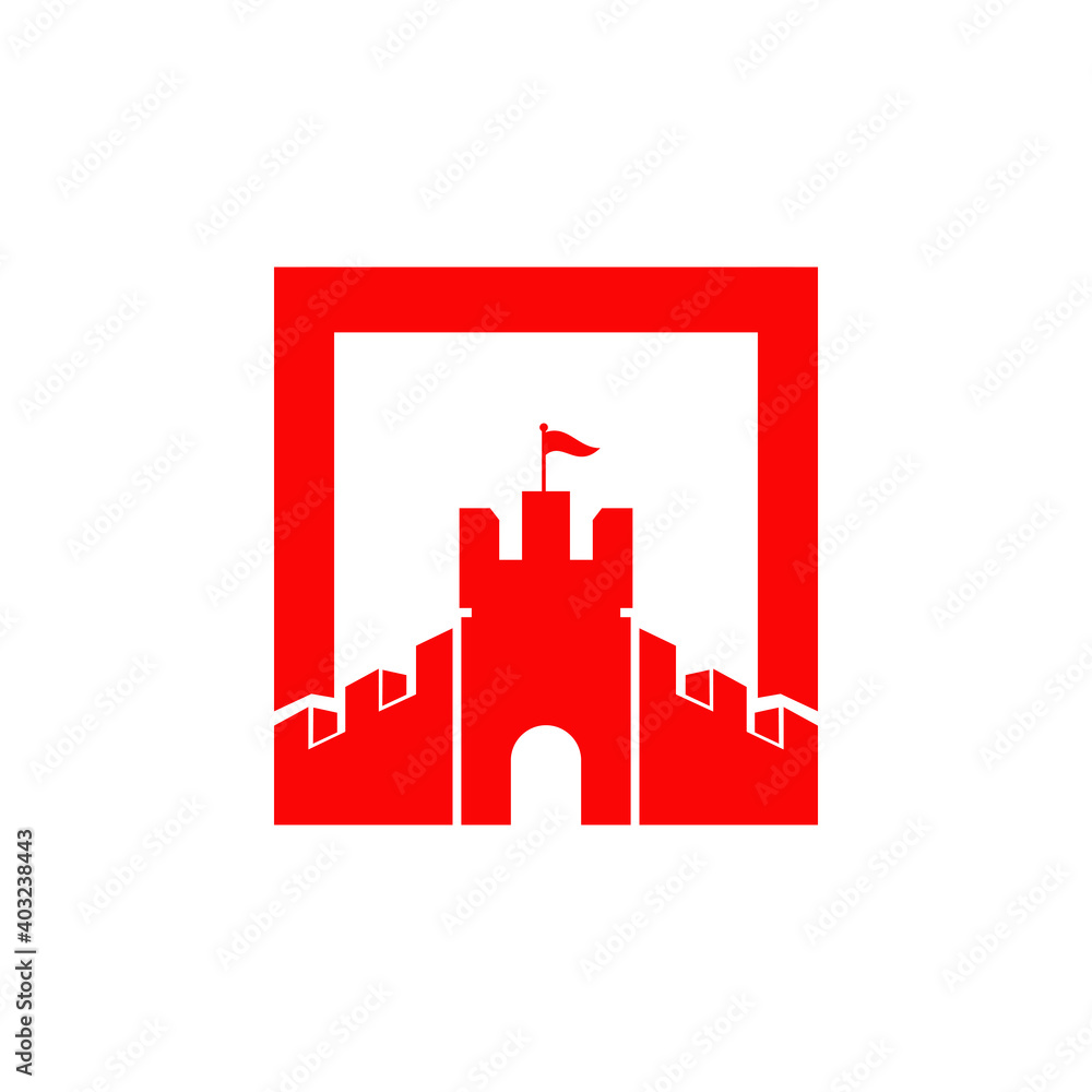 Fort building logo design template