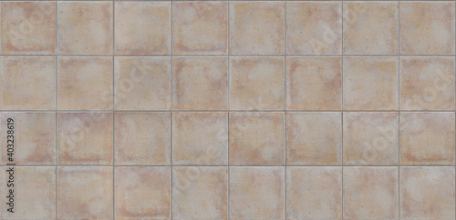 Seamless rough beige tiles texture  square tile kitchen floor  high resolution repeatable stone wallpaper  seams free  perfect for renders and architectural works.