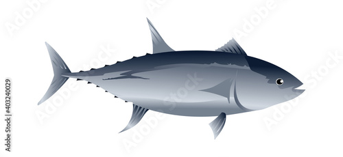 Tuna fish realistic style stock illustration
