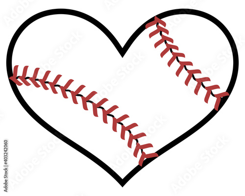 Photography A heart shaped baseball ball representing a love of the game of baseball