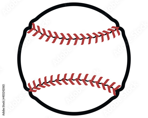 A baseball.  Design for T-shirts, logos, postcards, banners, etc. Illustration isolated on a white background.