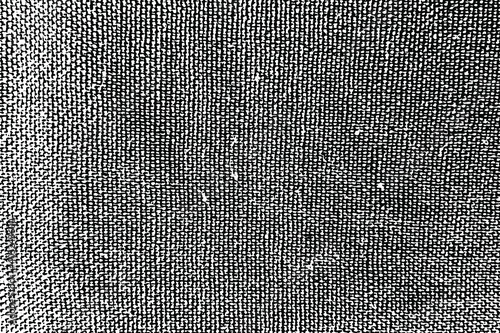 Grunge texture of burlap. Monochrome background of coarse fabric. Overlay template. Vector illustration