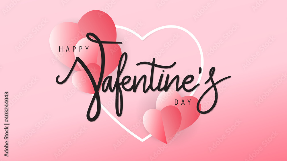 Valentines day background with  Heart  symbol on Pink Background ,Vector illustration EPS 10