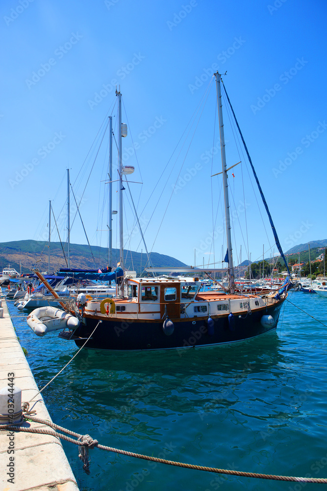 Fototapeta premium Yachts on pier in Montenegro