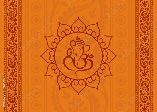 Ganesha, wedding card, royal Rajasthan, India	