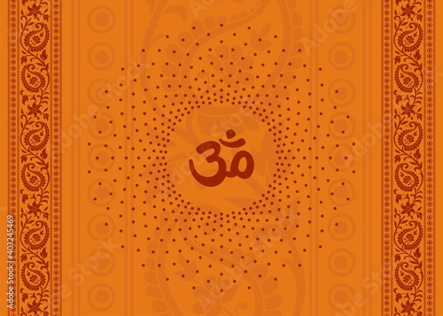aum syllable , paisley design ,Hinduism , India	