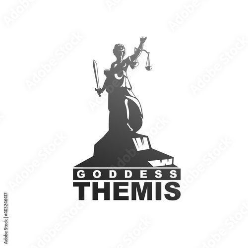 Goddess Of Justice Logo Design Vector