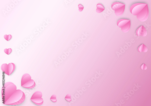 pink background with hearts,Sweet Heart and Pink Heart on pink background. Vector symbols of love for Happy Women Mother,Valentine Day, birthday greeting card design. © Toppa