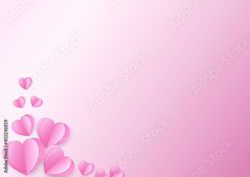 pink background with hearts,Sweet Heart and Pink Heart on pink background. Vector symbols of love for Happy Women Mother,Valentine Day, birthday greeting card design. © Toppa