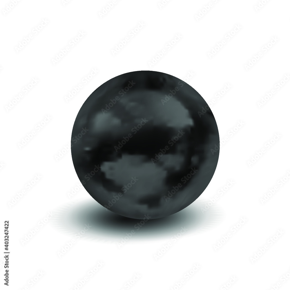 Vector Black Sphere Isolated on White Background, Realistic 3D Object with a Shadow, Black Color.
Vector Black Sphere Isolated on White Background, Realistic 3D Object with a Shadow, Black Color.
